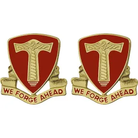 18th Support Battalion Unit Crest (We Forge Ahead) - Sold in Pairs