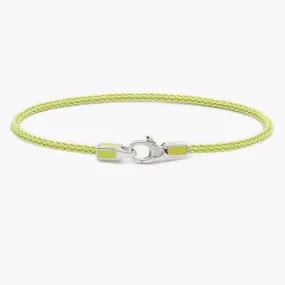 2mm Sailing Cable Bracelet With Sterling Silver Clasp (Canary Yellow)