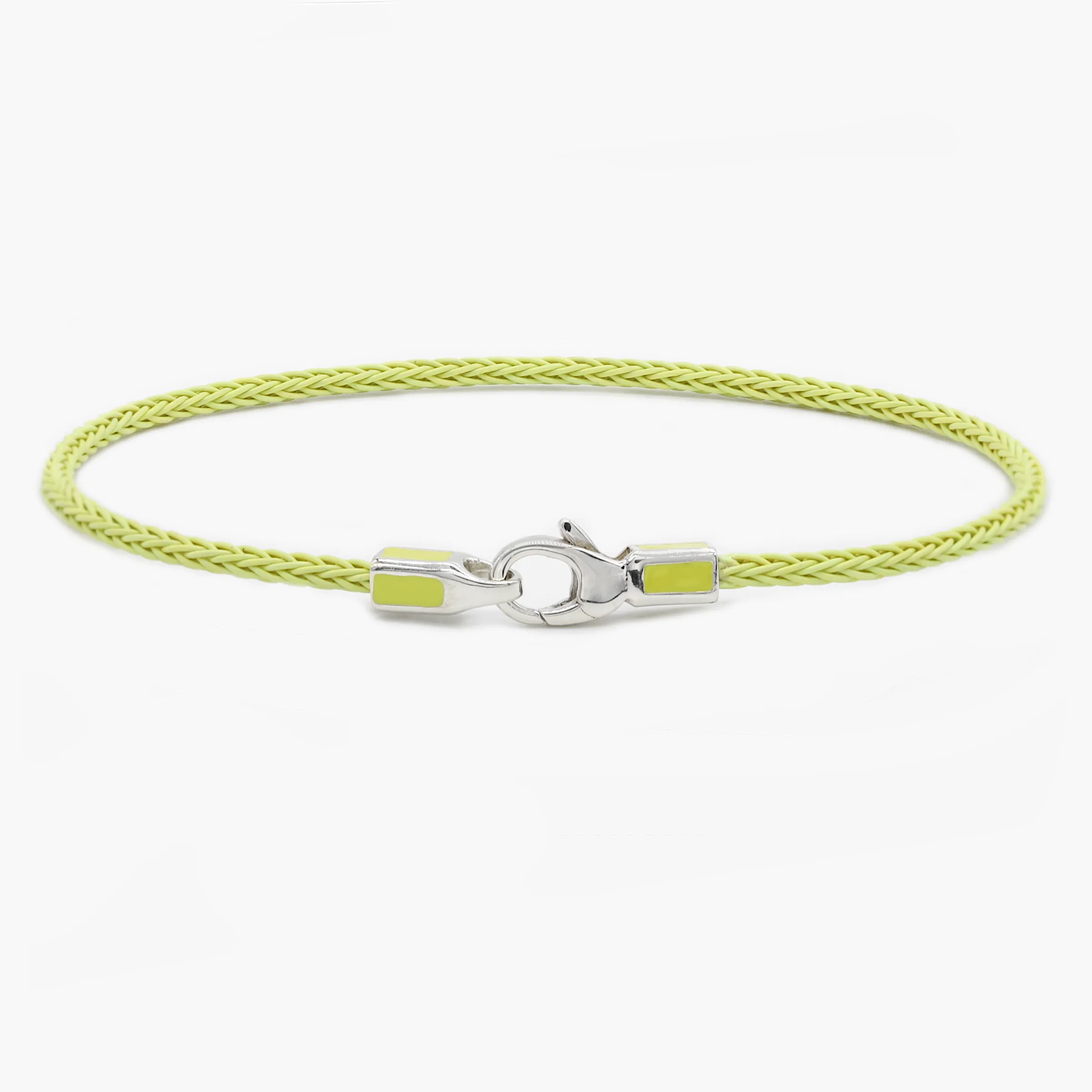 2mm Sailing Cable Bracelet With Sterling Silver Clasp (Canary Yellow)