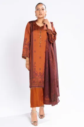 Elevate your title by incorporating more descriptive and enticing modifiers. Heres an optimized version:

Elegant 3-Piece Chamois Silk Suit Set with Vibrant Printed Tissue Silk Dupatta