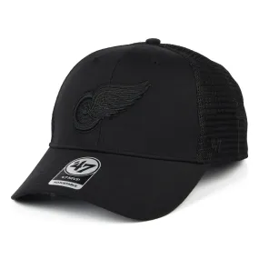 47 Brand Detroit Red Wings Trucker Cap - NHL Branson MVP - Black On Black