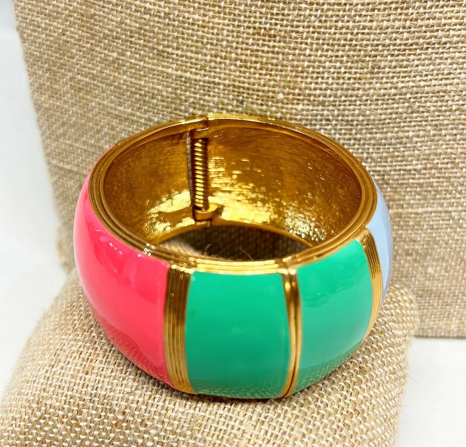 90’s Signed J. Crew large thick bangle statement bracelet.