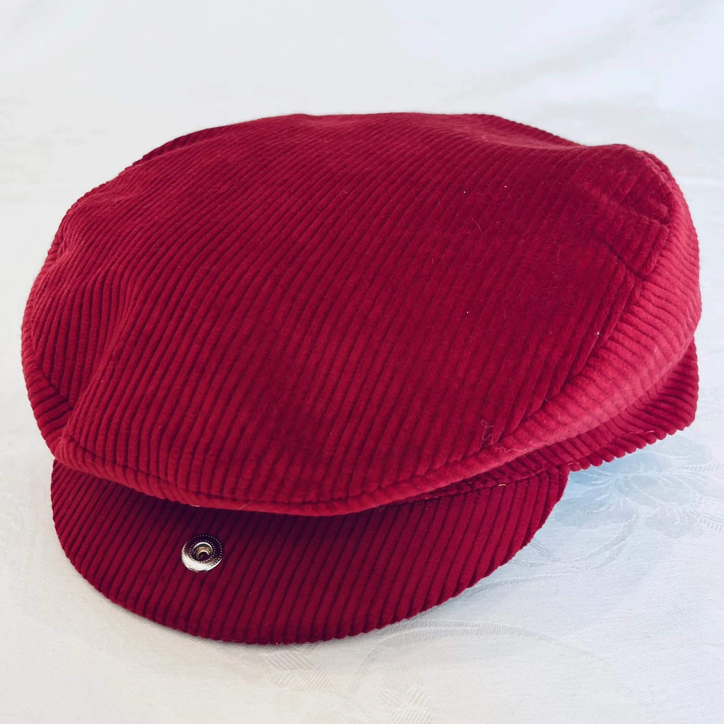 A Bedda Coppola - Piatto Flat Cap - Cotton Corduroy - Red