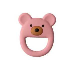 accessories teether silicone teddy - soft mauve