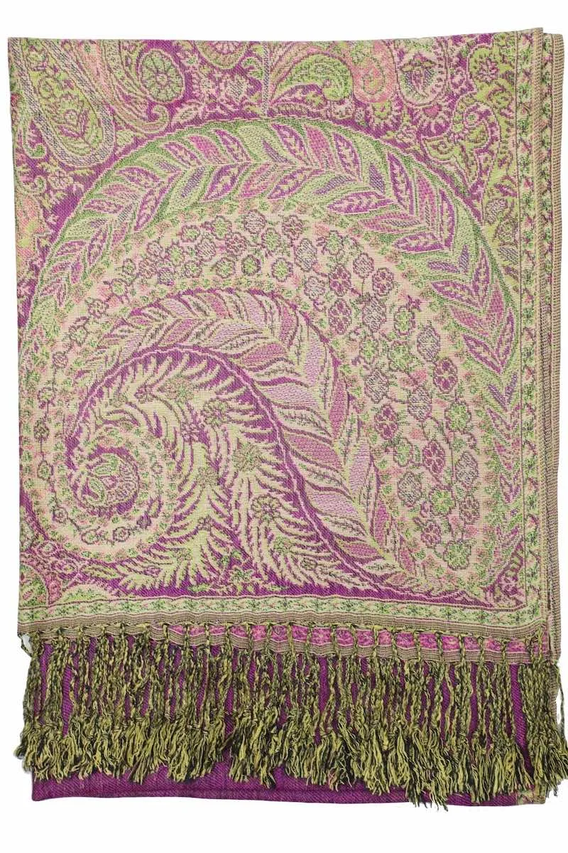 Achillea Dark Magenta Big Paisley Pashmina