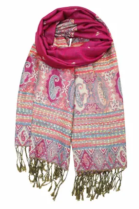 Achillea Fuchsia Bohemian Pashmina Shawl