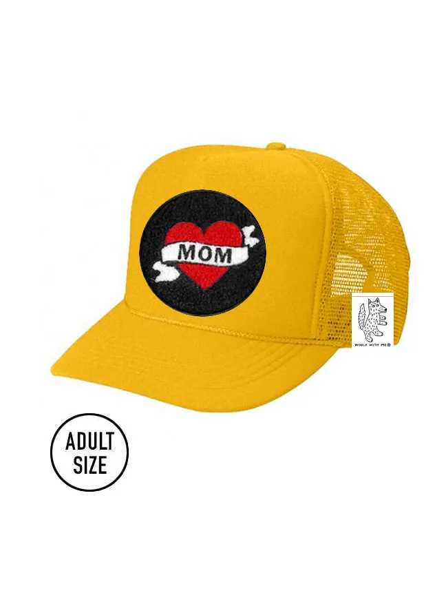 ADULT Trucker Hat with Interchangeable Velcro Patch (Gold)