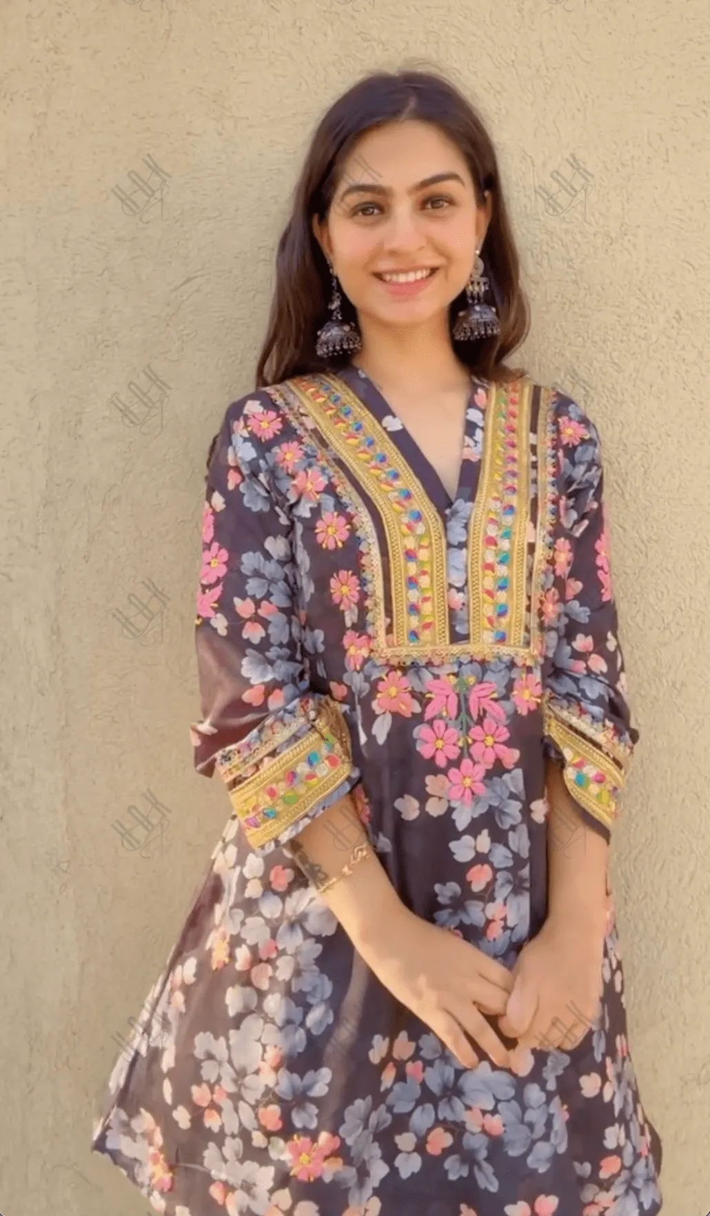 Anusha in Saba Chikankari Kurta Set in Muslin Silk - Black