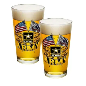 Army Double Flag Pint Glasses