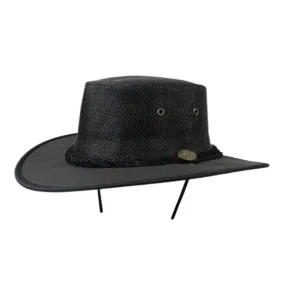 Barmah 1057BL Canvas Drover Airflow Hat - Black