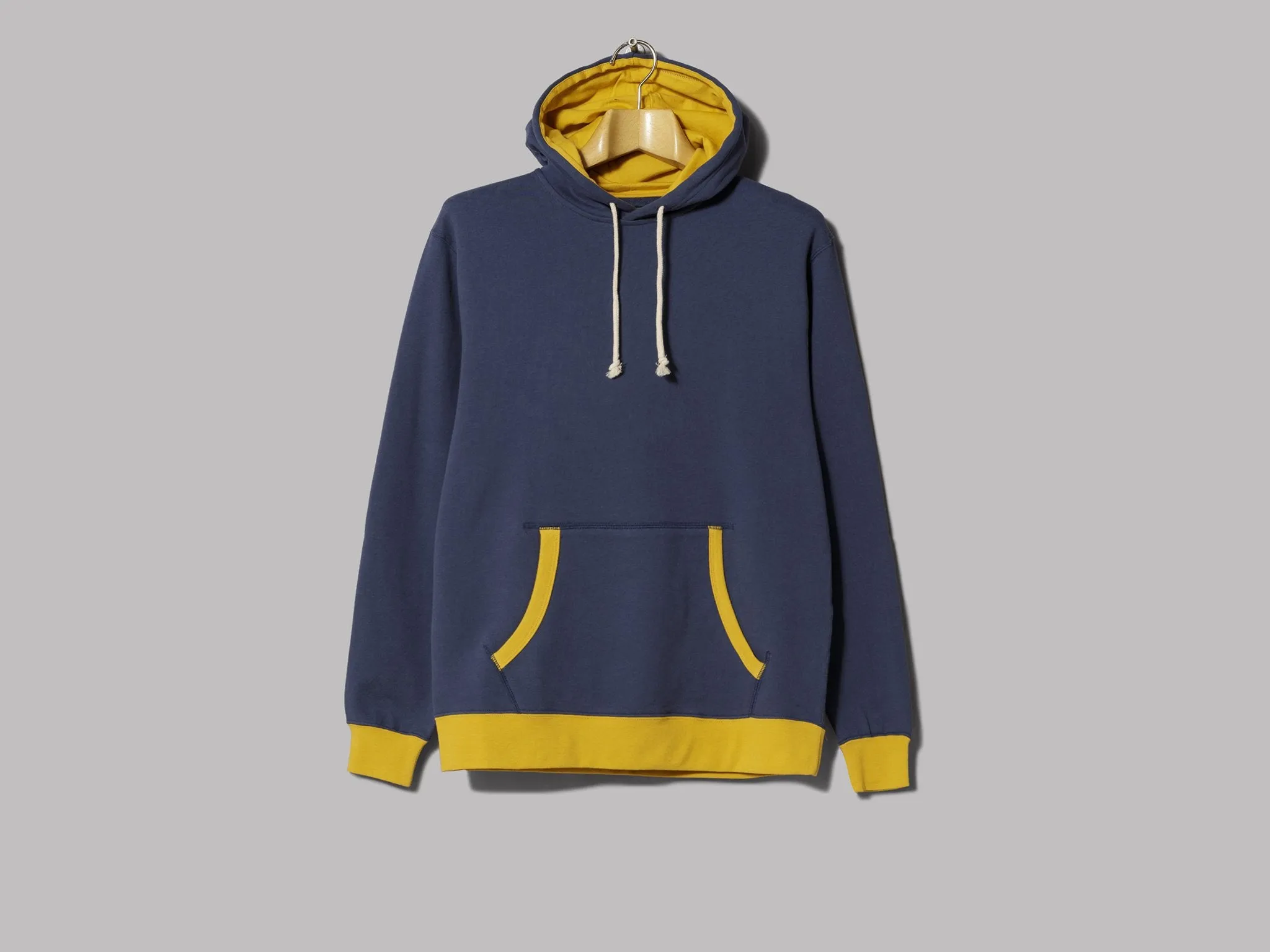 Beams Plus Light Weight Pullover Hoodie (Navy / Mustard)