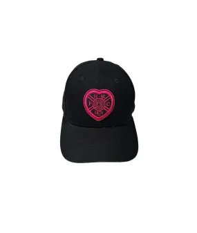 Black Baseball Cap with Pink Crest