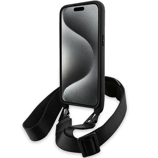 BMW M Edition Carbon Stripe with Strap Hard Case for iphone 15 Pro 6.1" Black - BMHCP15L23PSCCK