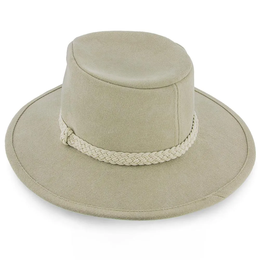 Boatsman Charter - Walrus Hats Tan Canvas Fabric Outback Hat - H7012