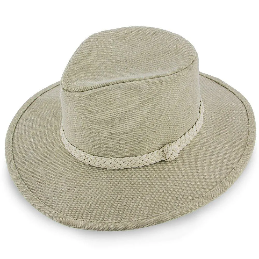 Boatsman Charter - Walrus Hats Tan Canvas Fabric Outback Hat - H7012