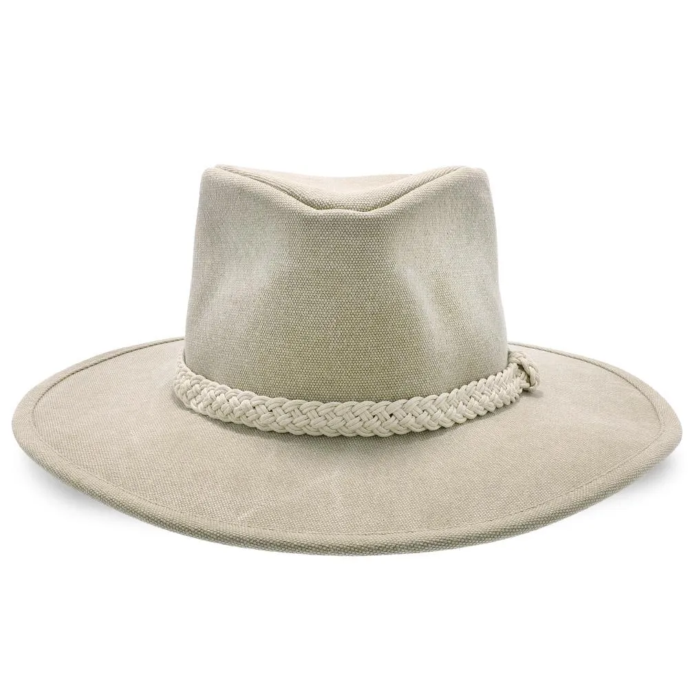 Boatsman Charter - Walrus Hats Tan Canvas Fabric Outback Hat - H7012