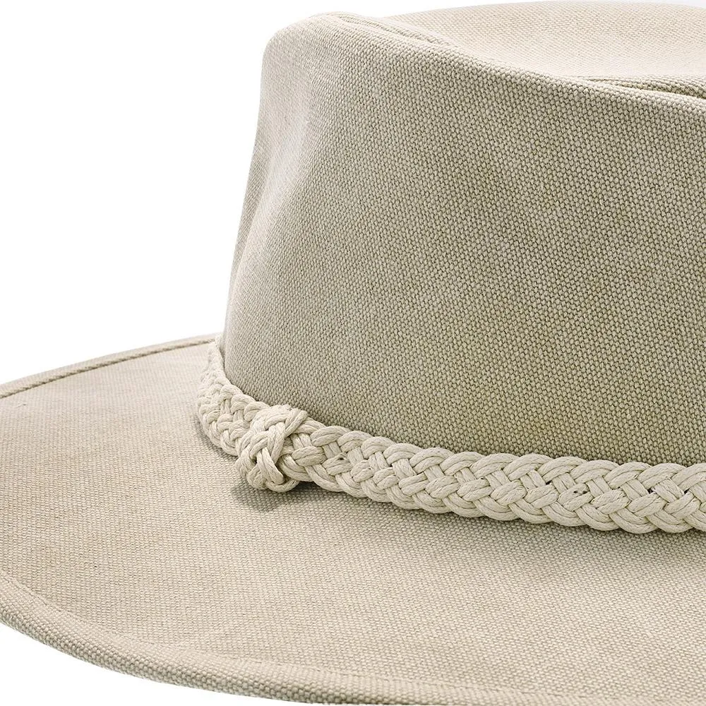 Boatsman Charter - Walrus Hats Tan Canvas Fabric Outback Hat - H7012