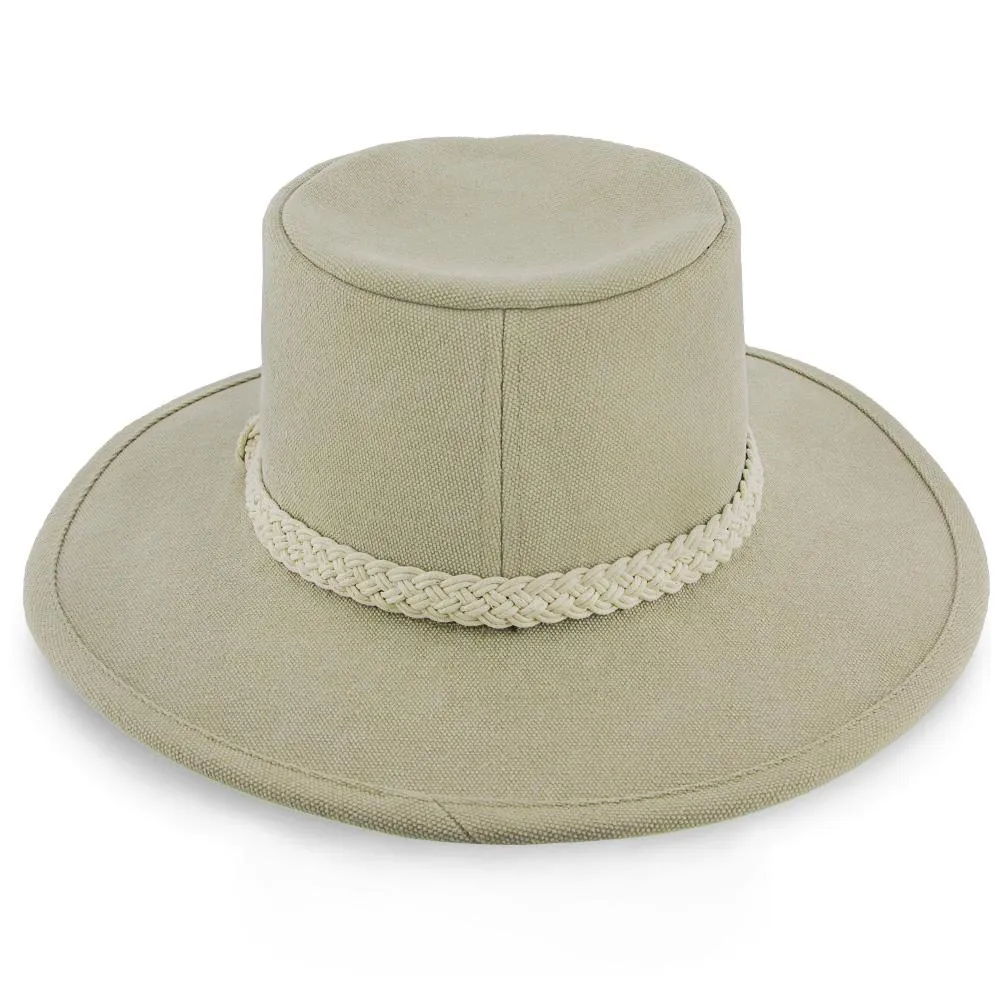 Boatsman Charter - Walrus Hats Tan Canvas Fabric Outback Hat - H7012