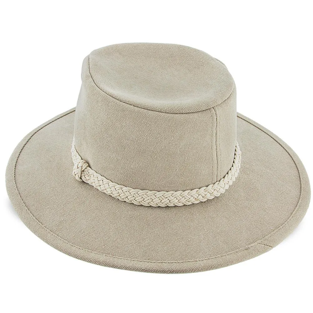 Boatsman Charter - Walrus Hats Tan Canvas Fabric Outback Hat - H7012