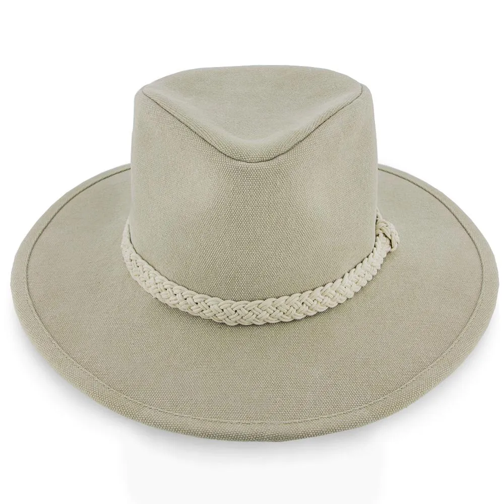 Boatsman Charter - Walrus Hats Tan Canvas Fabric Outback Hat - H7012