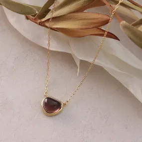 Brown Triangle Glass Jewel Necklace