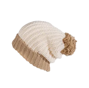 Chunk Knit Ribbed Pom Beanie