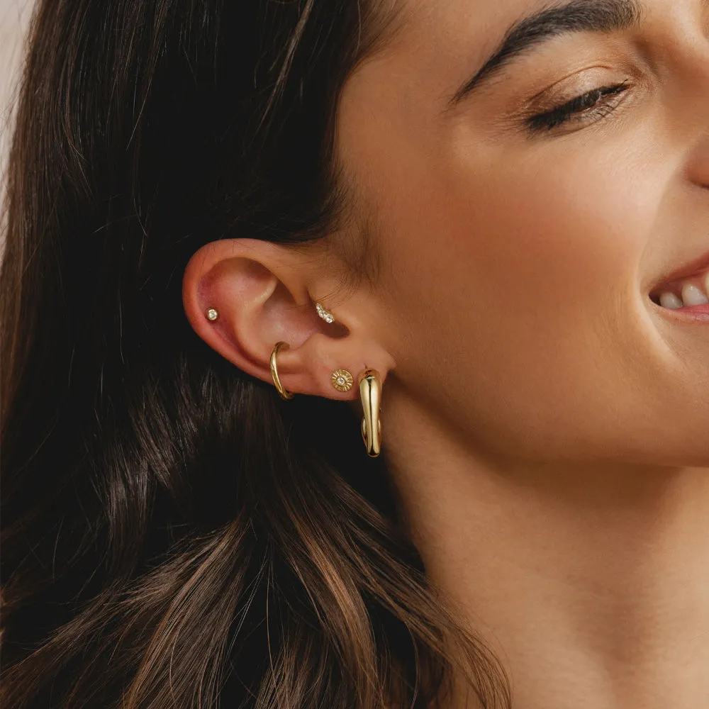 Chunky Irregular Gold Hoop Earrings