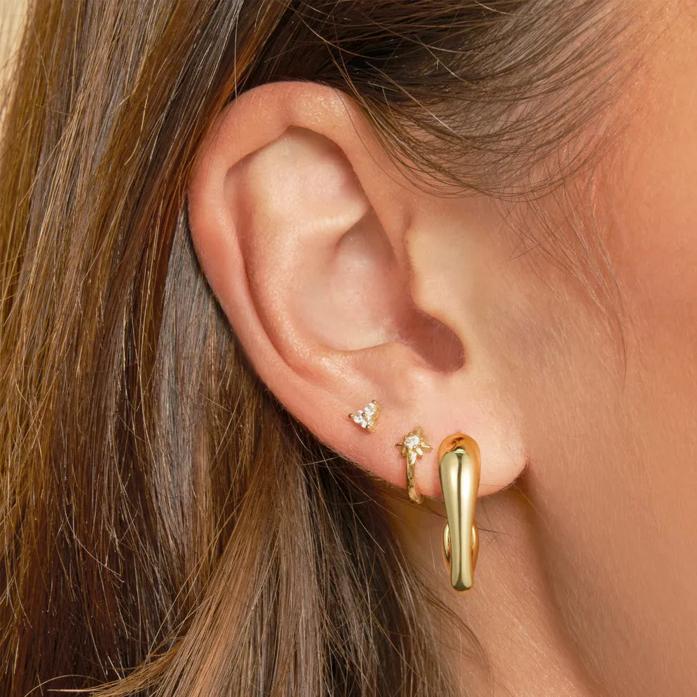 Chunky Irregular Gold Hoop Earrings