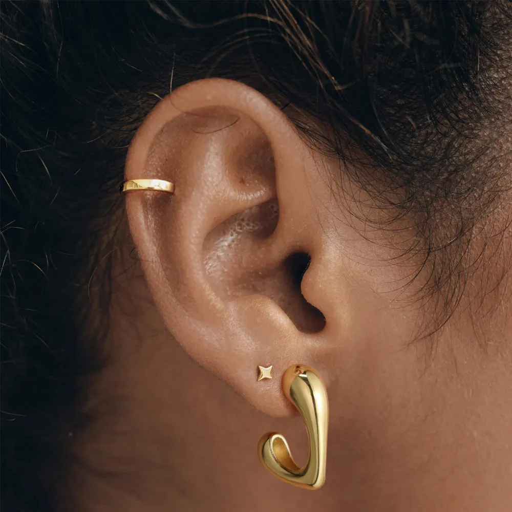 Chunky Irregular Gold Hoop Earrings