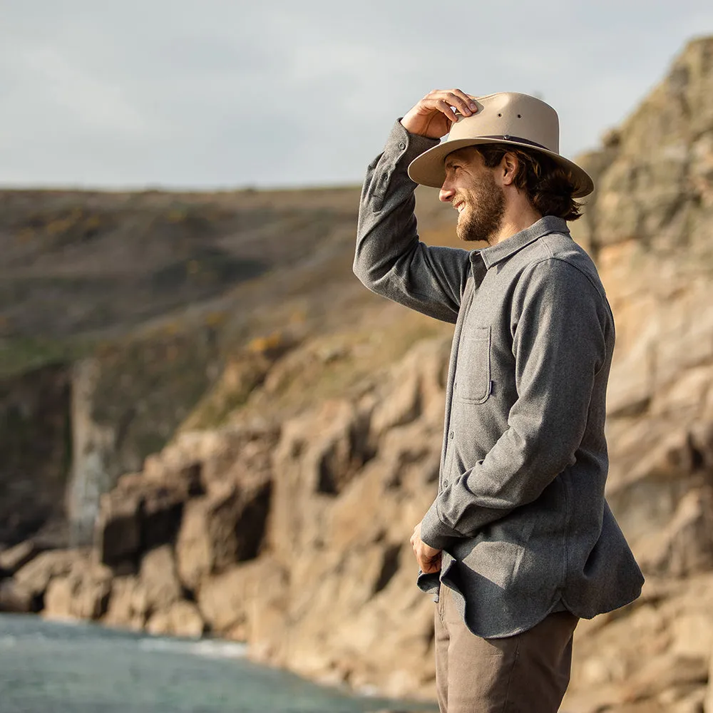 Cotton Safari Fedora Hat - British Tan