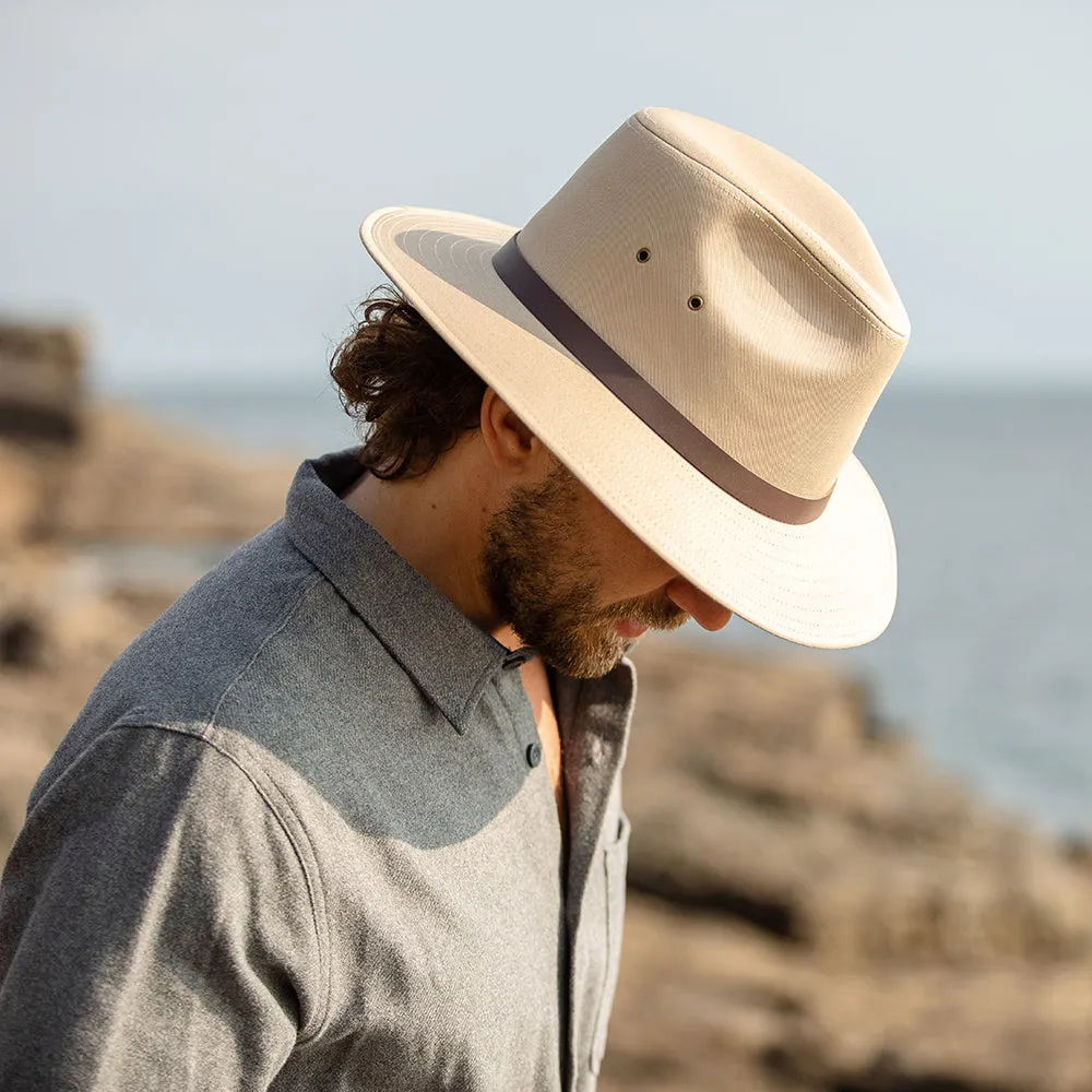 Cotton Safari Fedora Hat - British Tan