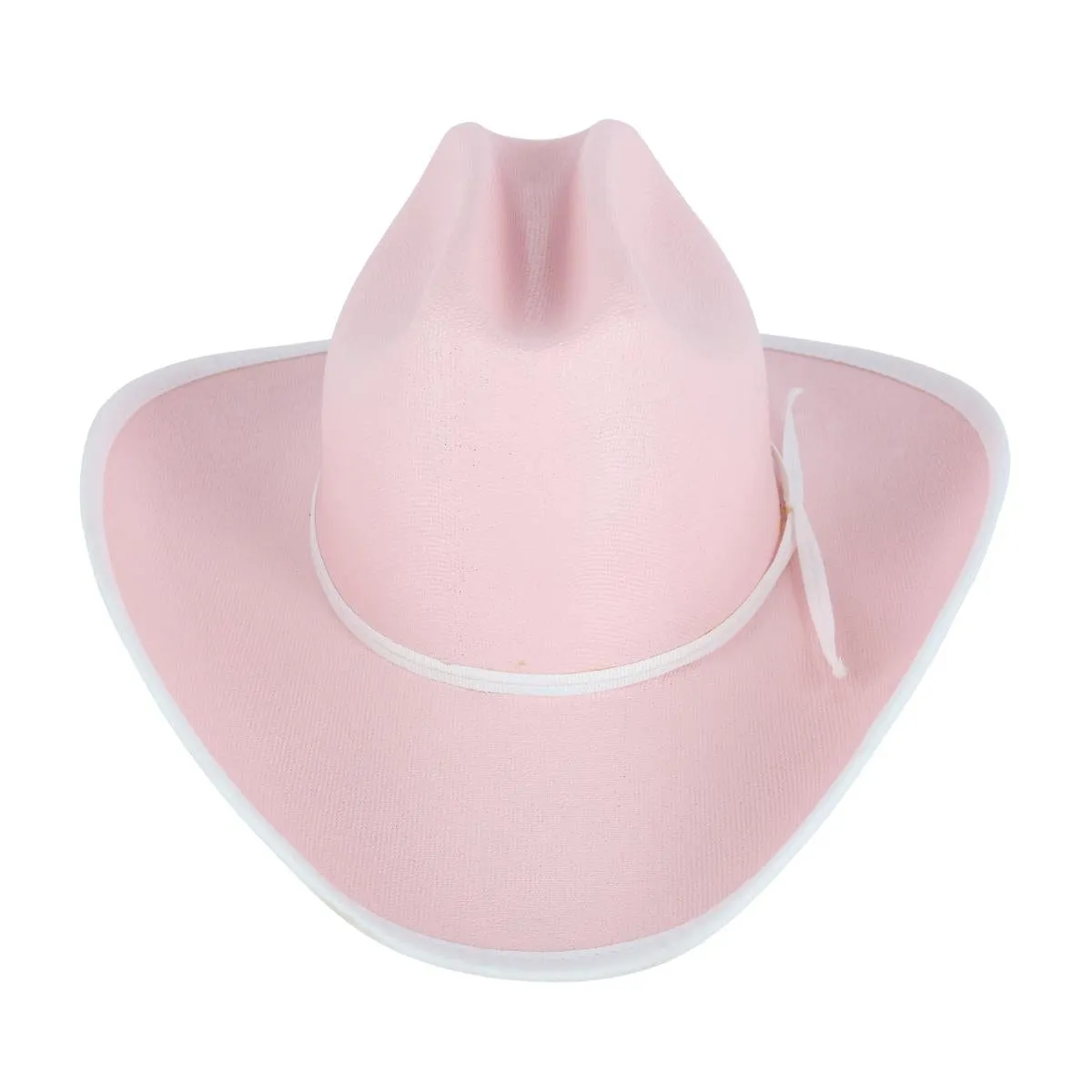 CTM® Girls Pink Western Canvas Hat with Ribbon Hatband