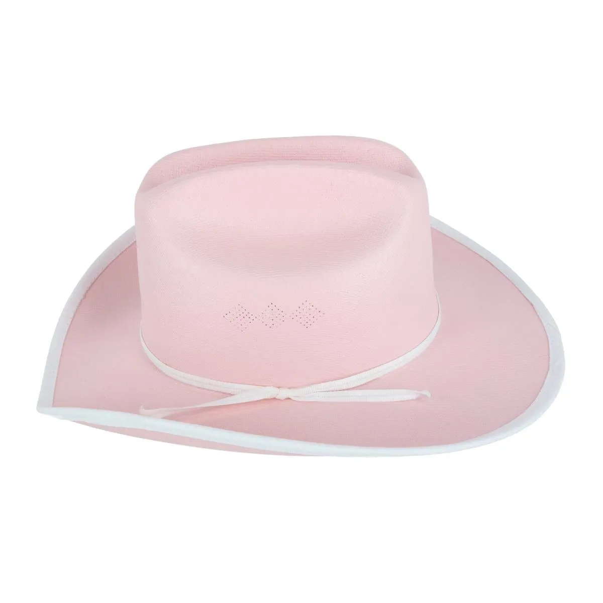 CTM® Girls Pink Western Canvas Hat with Ribbon Hatband