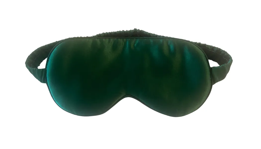 Luxurious Dark Green Pure Silk Sleep Mask