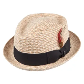 Diamond Crown Toyo Braided Pork Pie Hat - Natural