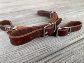 Double Buckle Leather Curb Strap