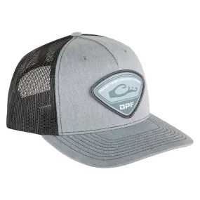 Drake Tri-Patch Snapback Trucker Hat- Heathered Grey and Black