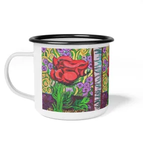 Enamel Camp Cup "Winter Rose"