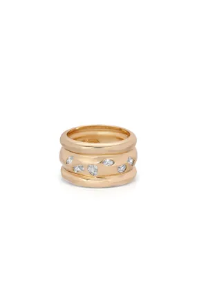 Explore More Collection - Bezel Crystal Thick Ring