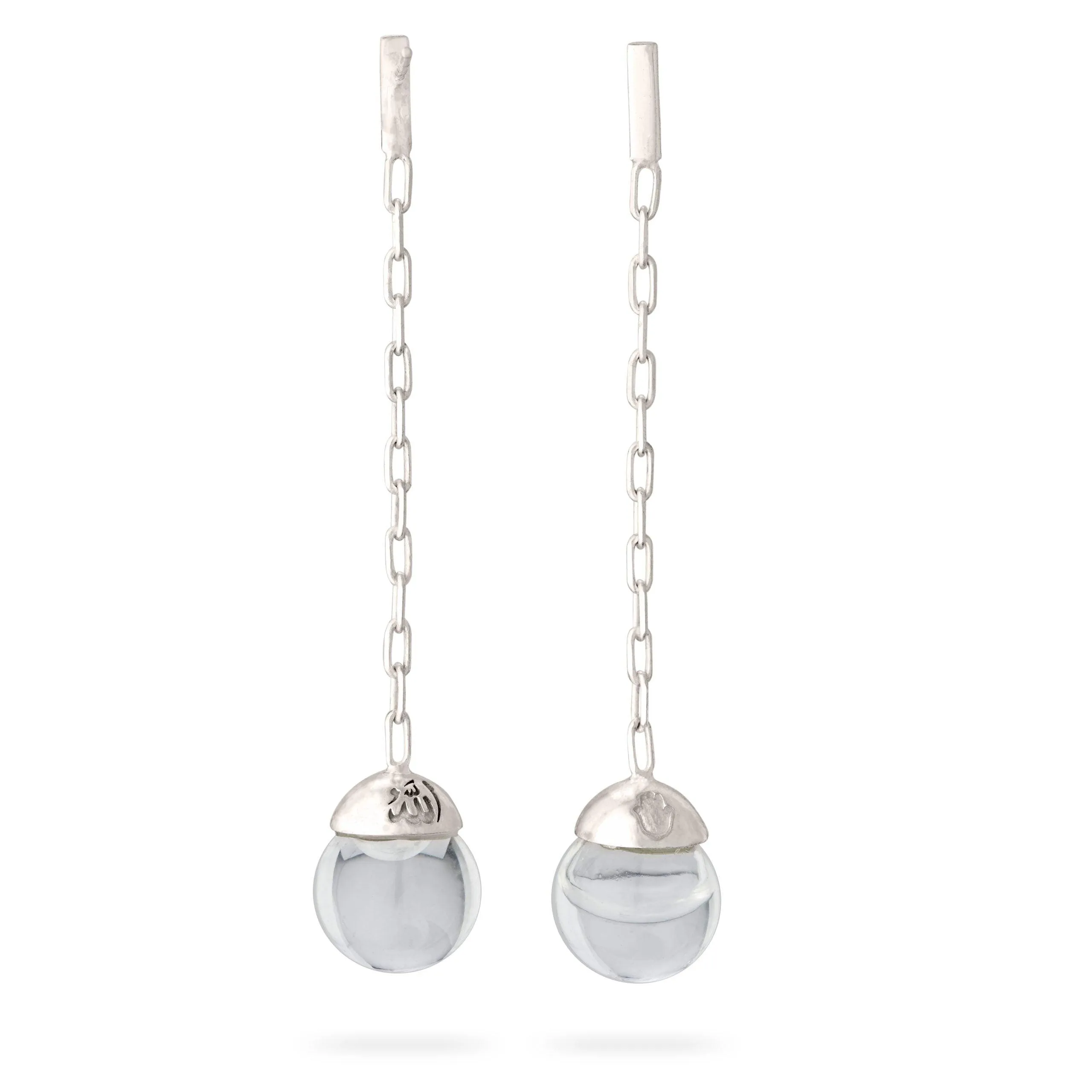 IN VOGUE EARRINGS LONG THICK CHAIN - SILVER