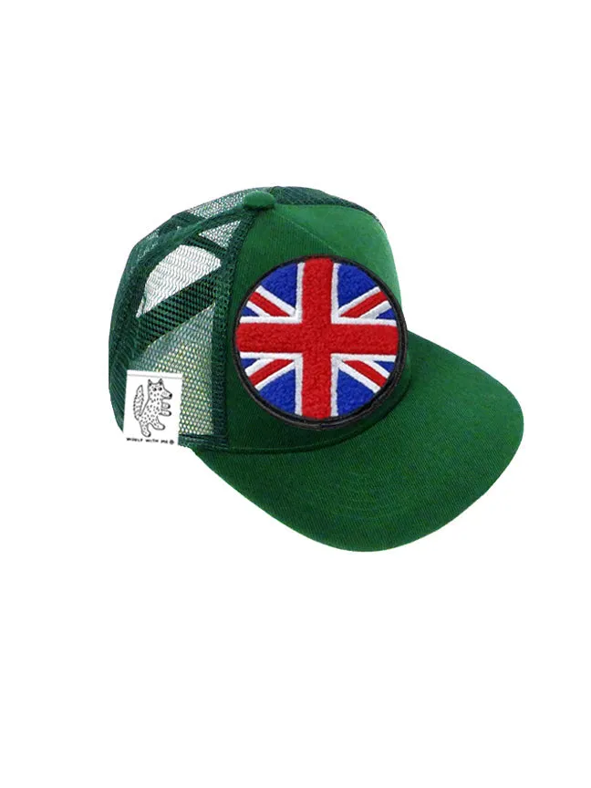 INFANT Trucker Hat with Interchangeable Velcro Patch (Hunter Green)