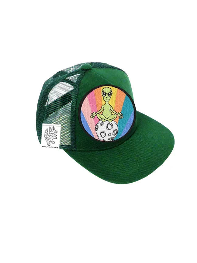 INFANT Trucker Hat with Interchangeable Velcro Patch (Hunter Green)