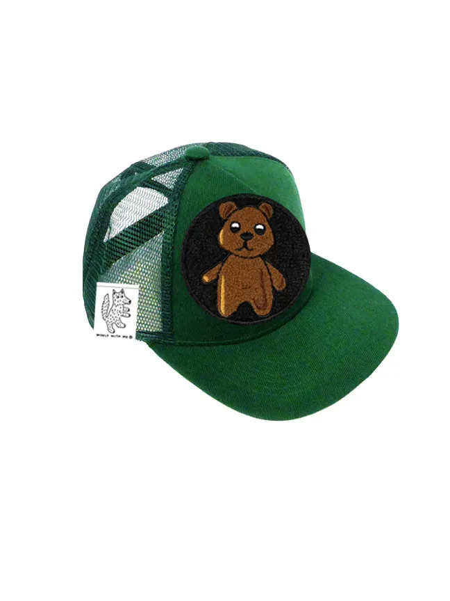 INFANT Trucker Hat with Interchangeable Velcro Patch (Hunter Green)