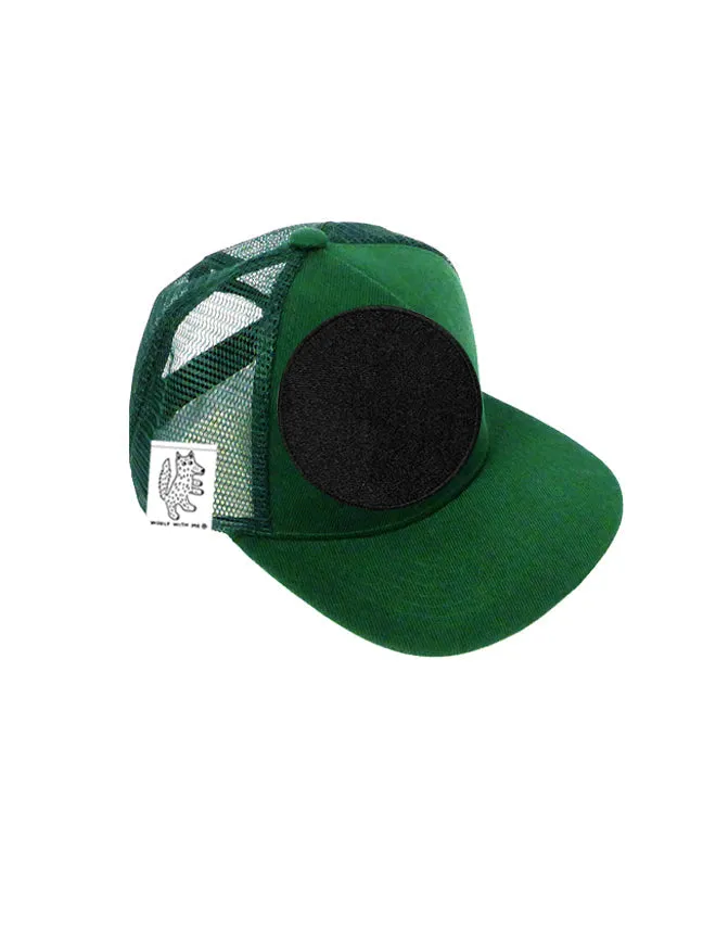 INFANT Trucker Hat with Interchangeable Velcro Patch (Hunter Green)