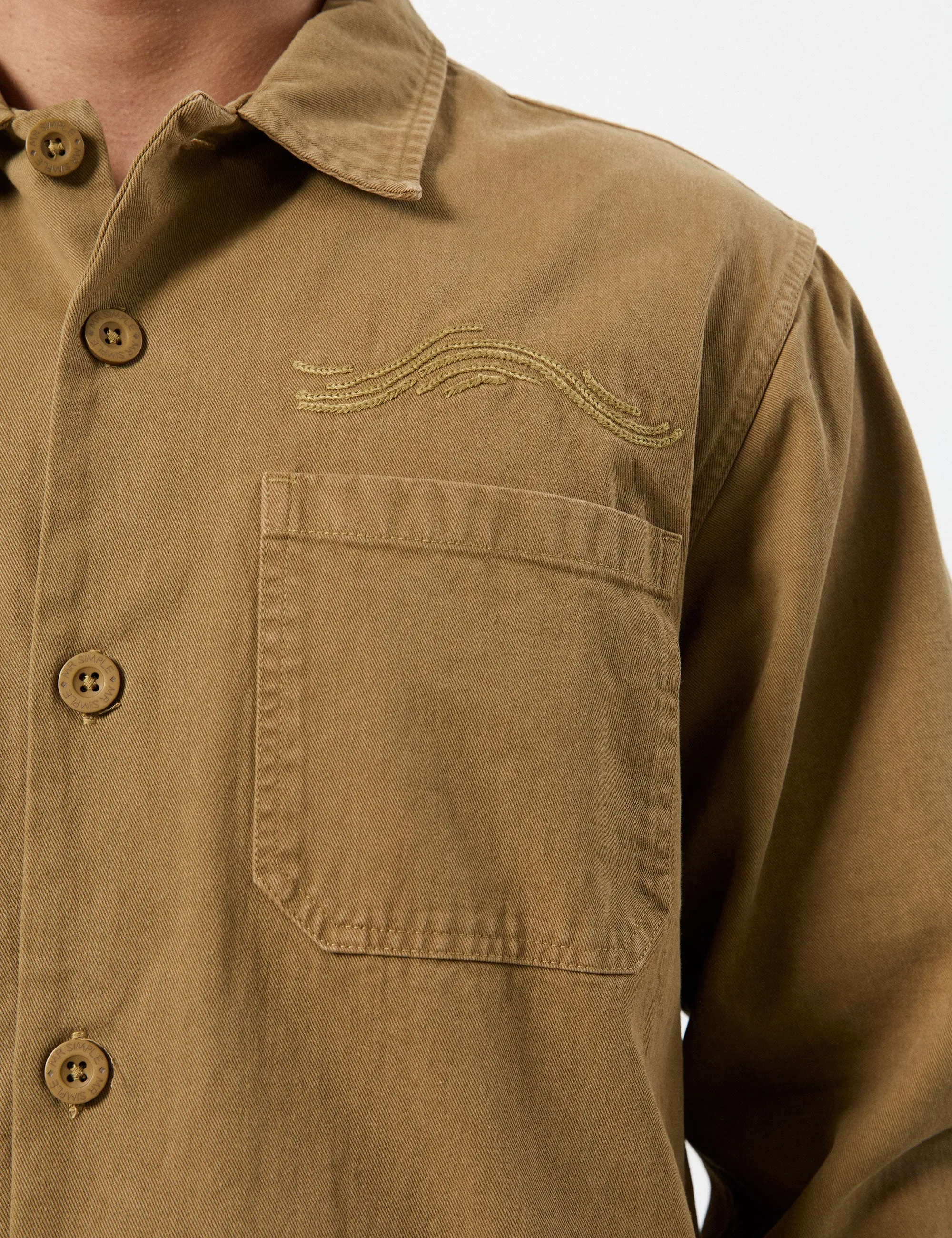 Koi Stitched Overshirt - Camel