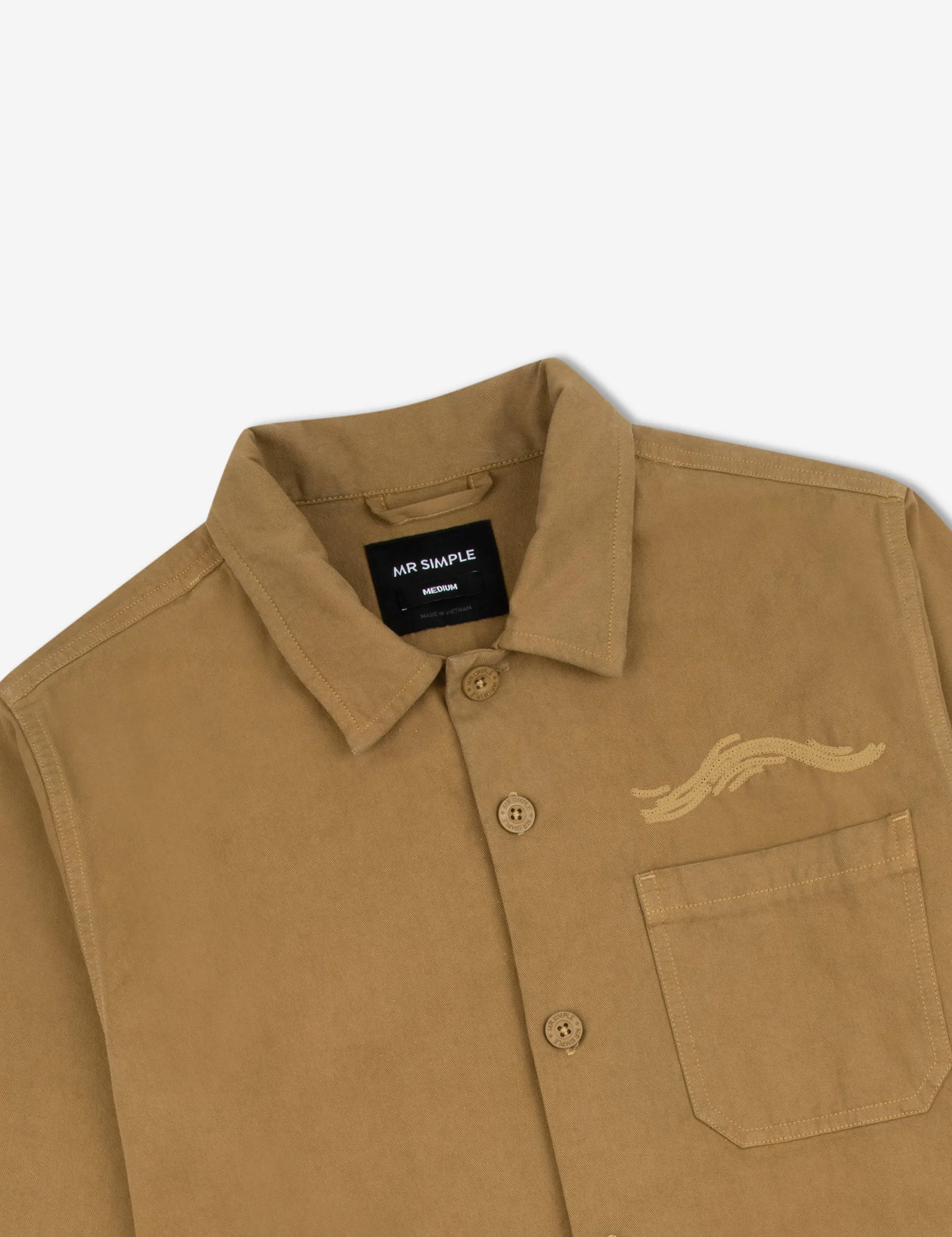 Koi Stitched Overshirt - Camel