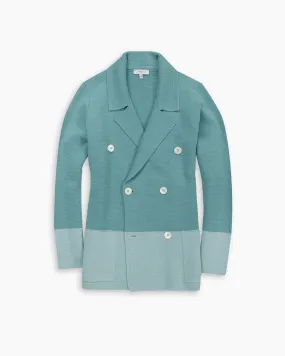 Mint Tonal Knitted Merino Blazer