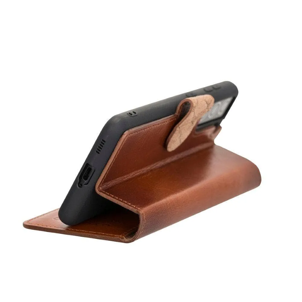 Non-Detachable Leather Wallet Cases for Samsung Galaxy S21 Series