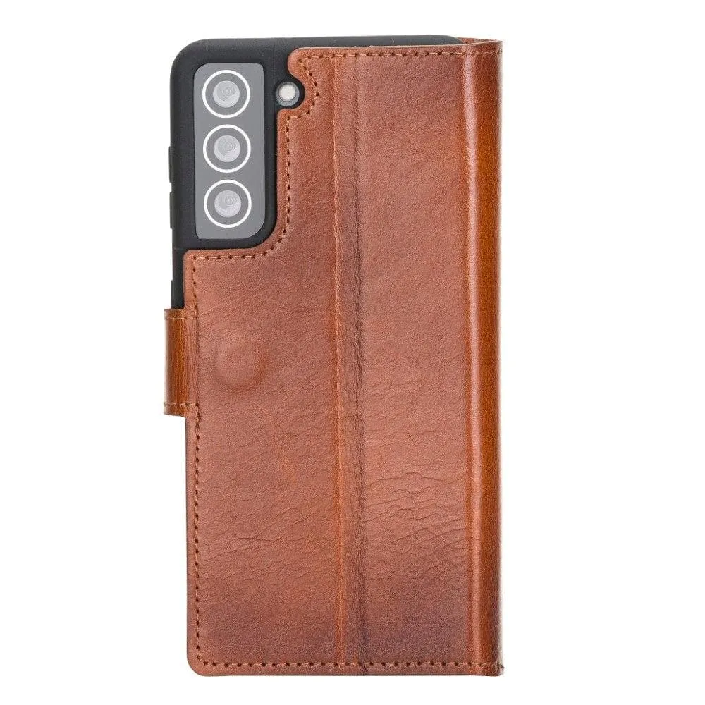 Non-Detachable Leather Wallet Cases for Samsung Galaxy S21 Series