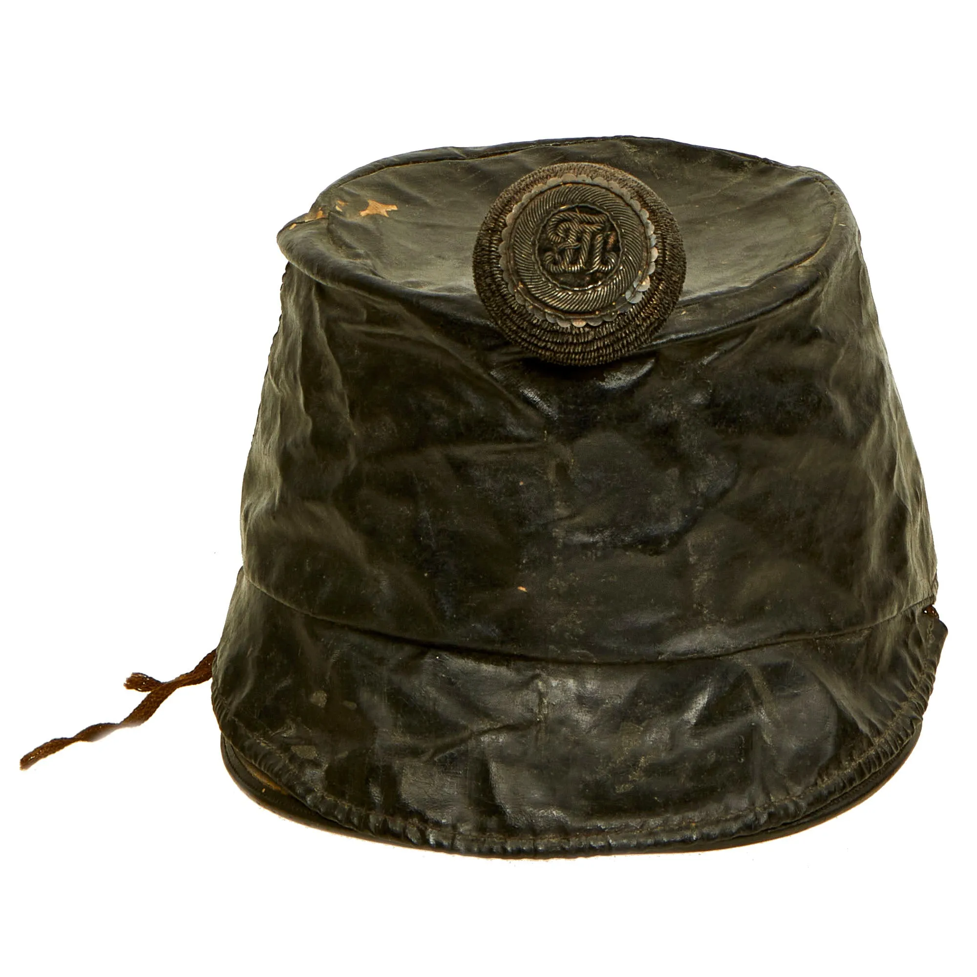 Original 19th Century Imperial Austrian Infantry Officer Shako With Cockade, Rain Cover and Chinstrap - Size 56 ½